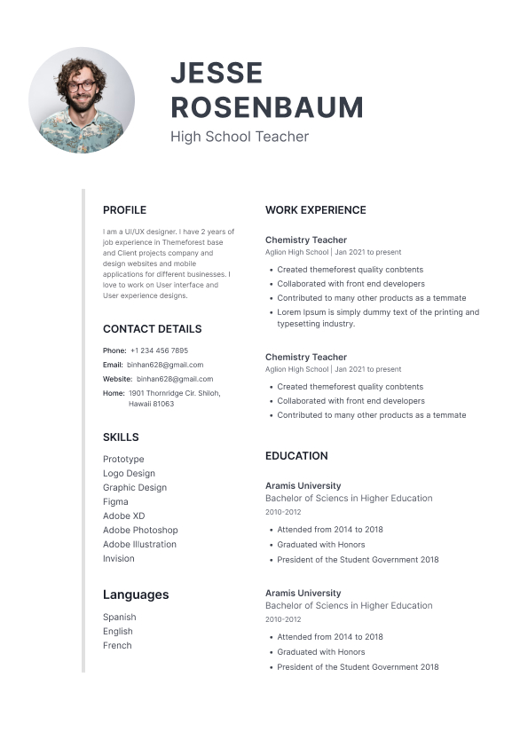 Resume Template Radiant